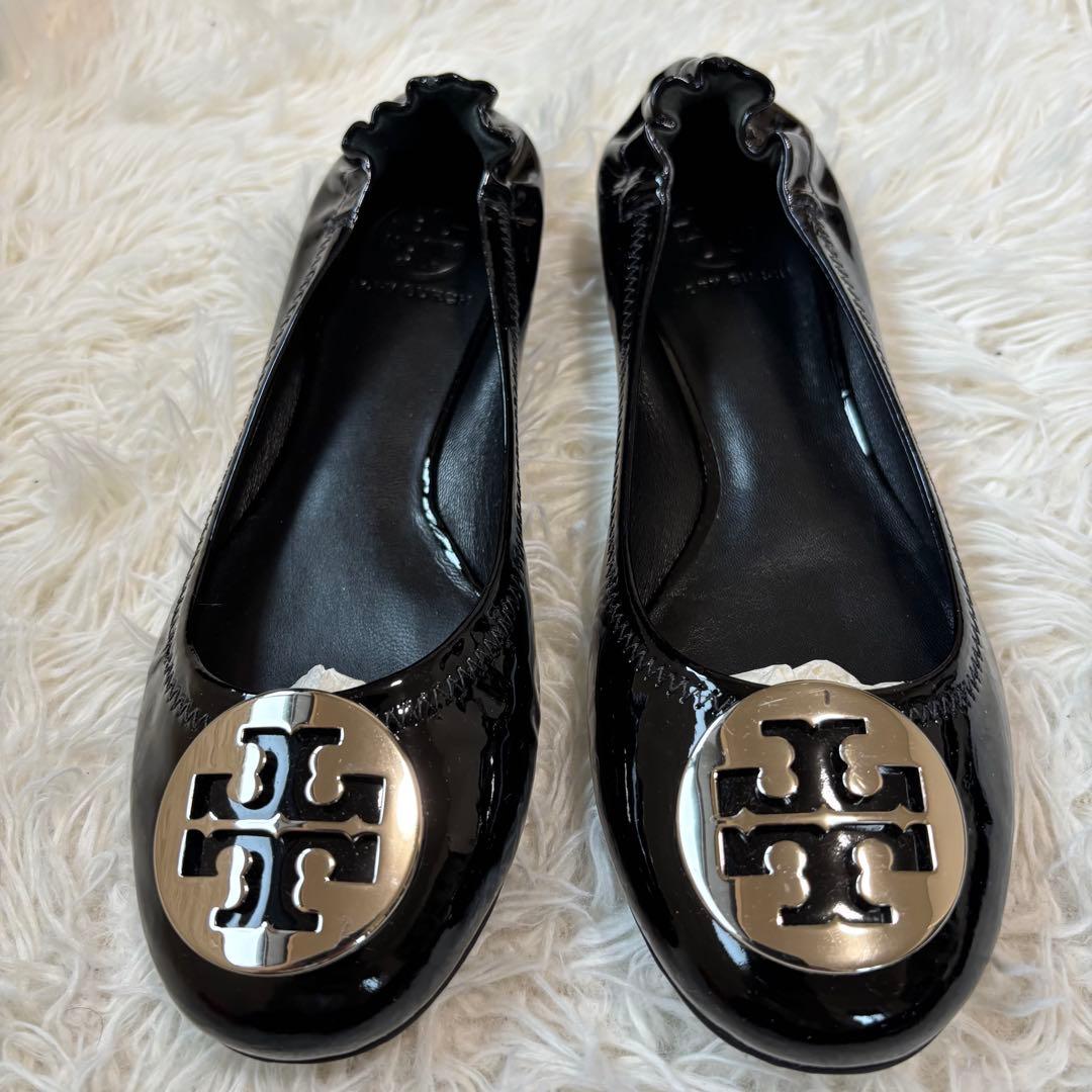 ✨未使用級　トリーバーチ　フラットシューズ　バレエシューズ　ブラック　エナメル