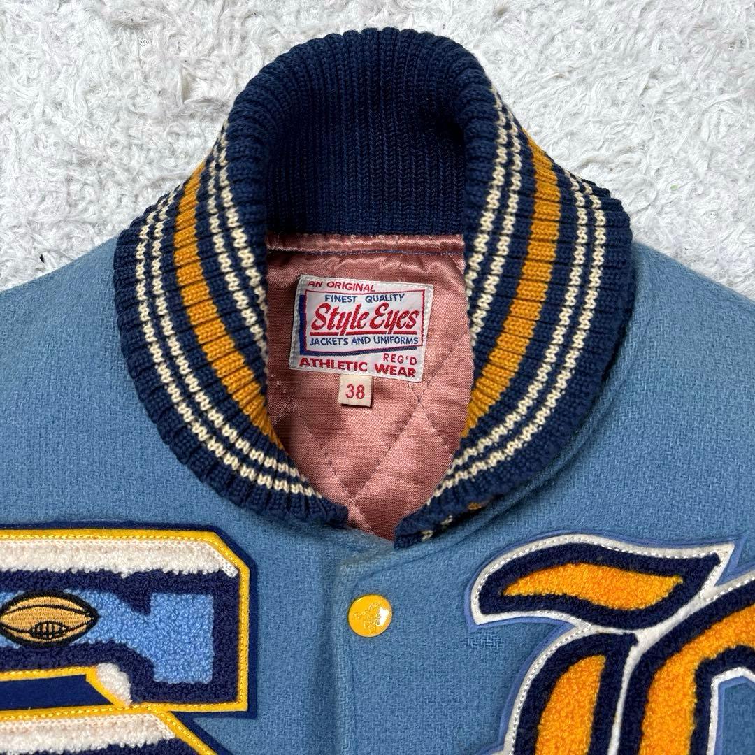 ✨フルデコ・東洋✨スタイルアイズ　アワードジャケット　スタジャン　レザー切替　M