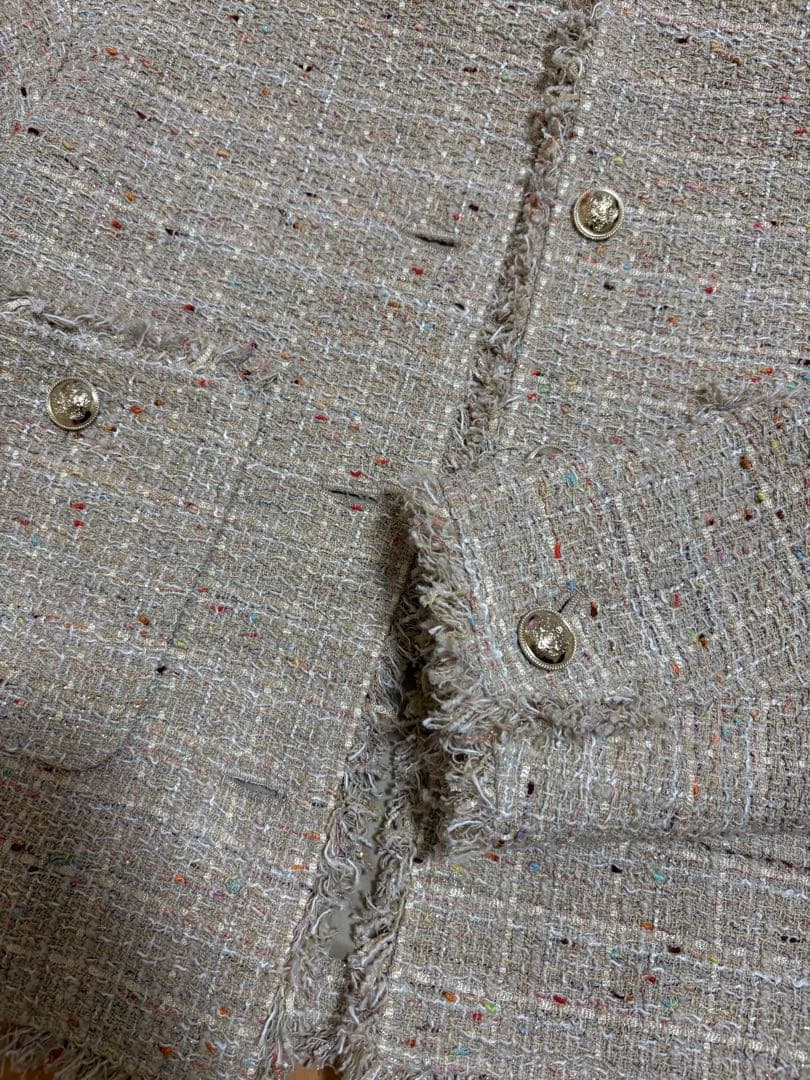 23区今季新品銀松別注GIOLICA ボタン ツイード ジャケット38