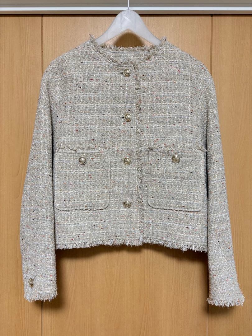 23区今季新品銀松別注GIOLICA ボタン ツイード ジャケット38