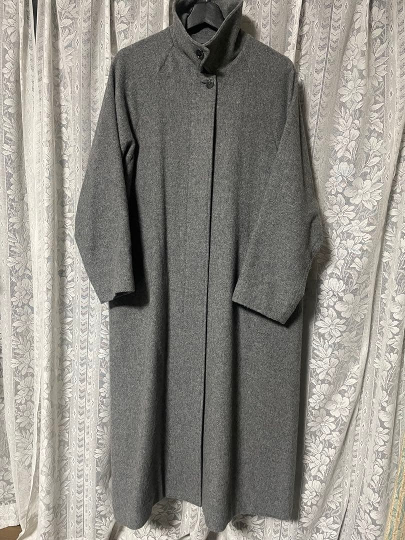 mizuiroind ミズイロインド　ウール混バルマカーンコート　チャコール