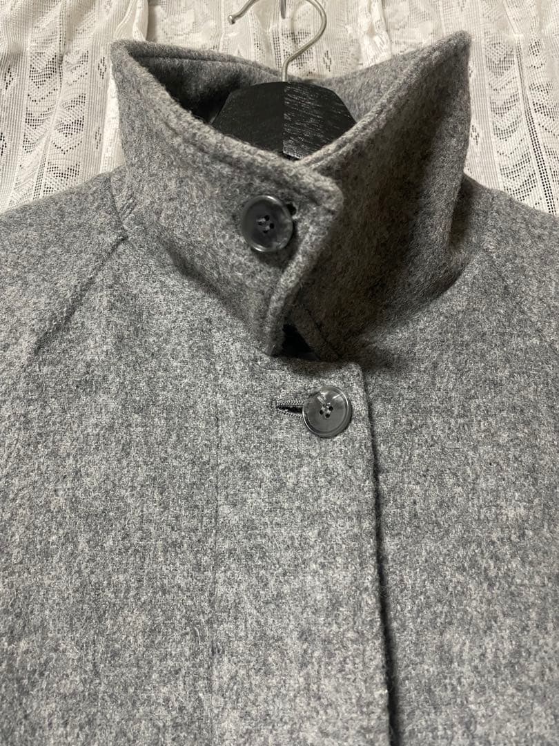 mizuiroind ミズイロインド　ウール混バルマカーンコート　チャコール