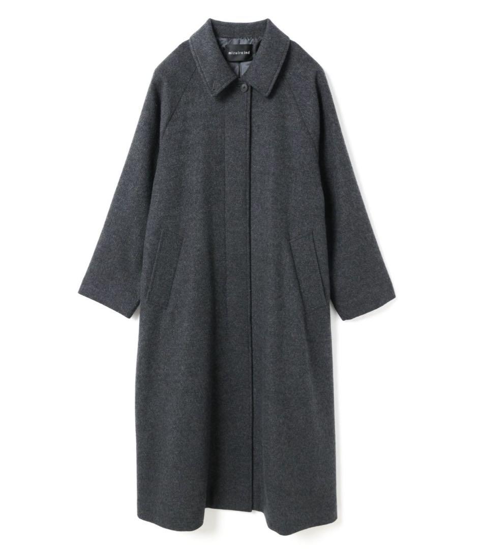 mizuiroind ミズイロインド　ウール混バルマカーンコート　チャコール