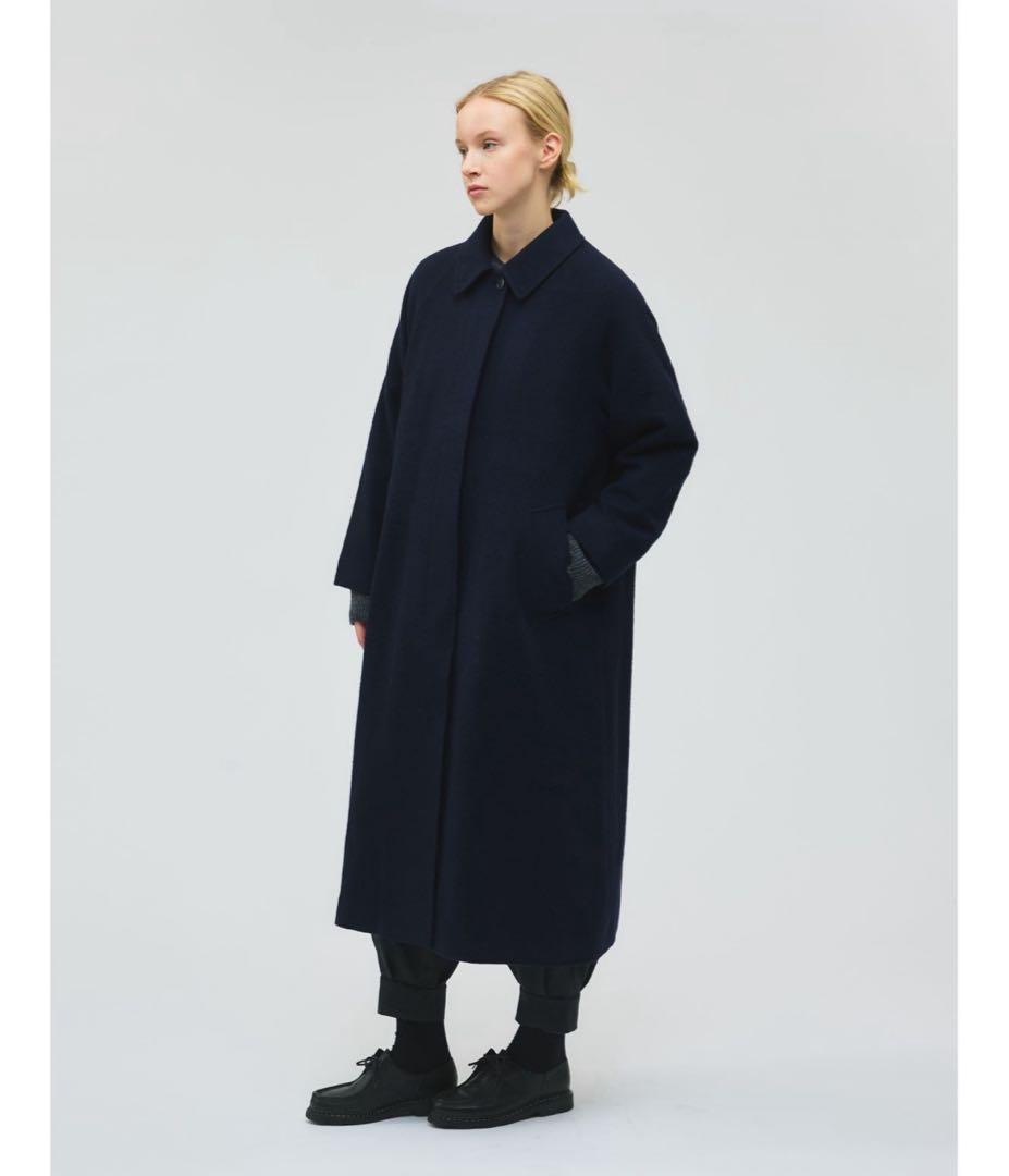 mizuiroind ミズイロインド　ウール混バルマカーンコート　チャコール