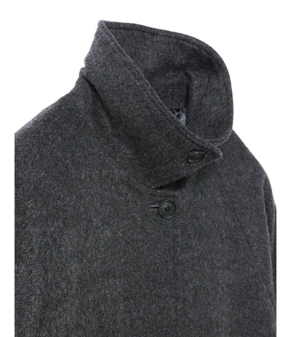 mizuiroind ミズイロインド　ウール混バルマカーンコート　チャコール