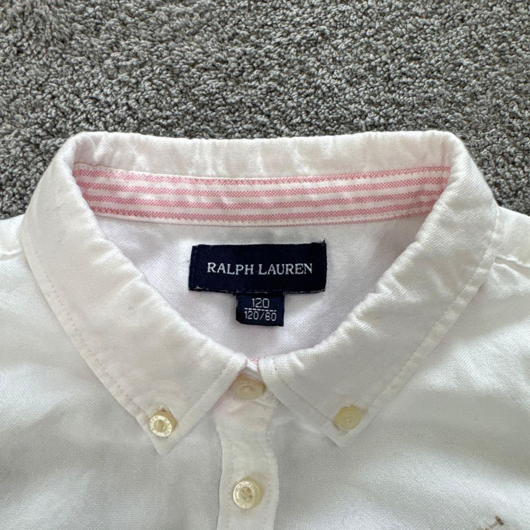 【120】ラルフローレン　キッズフォーマル シャツニットベストパンツ３点セット