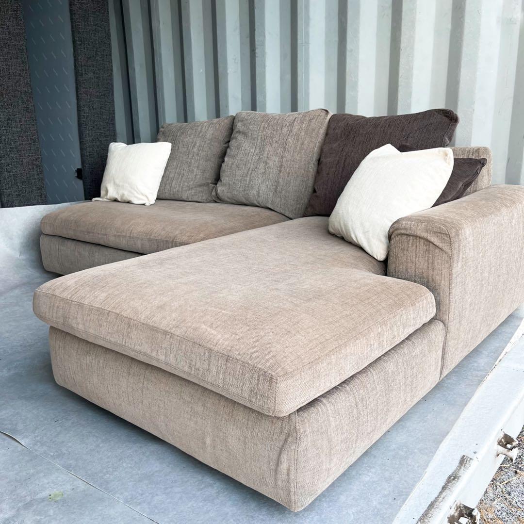 取付無料！アルフレックス SONA ブラウンファブリック3Pカウチソファ✨