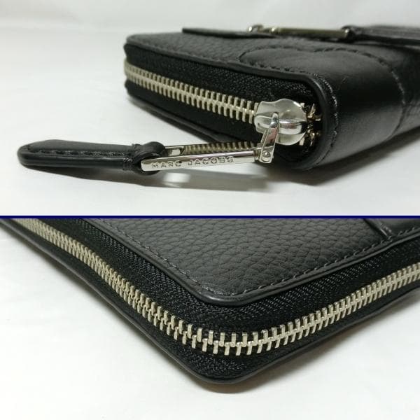 極美品マークジェイコブス ラウンドファスナー長財布 コンチネンタル レザー黒