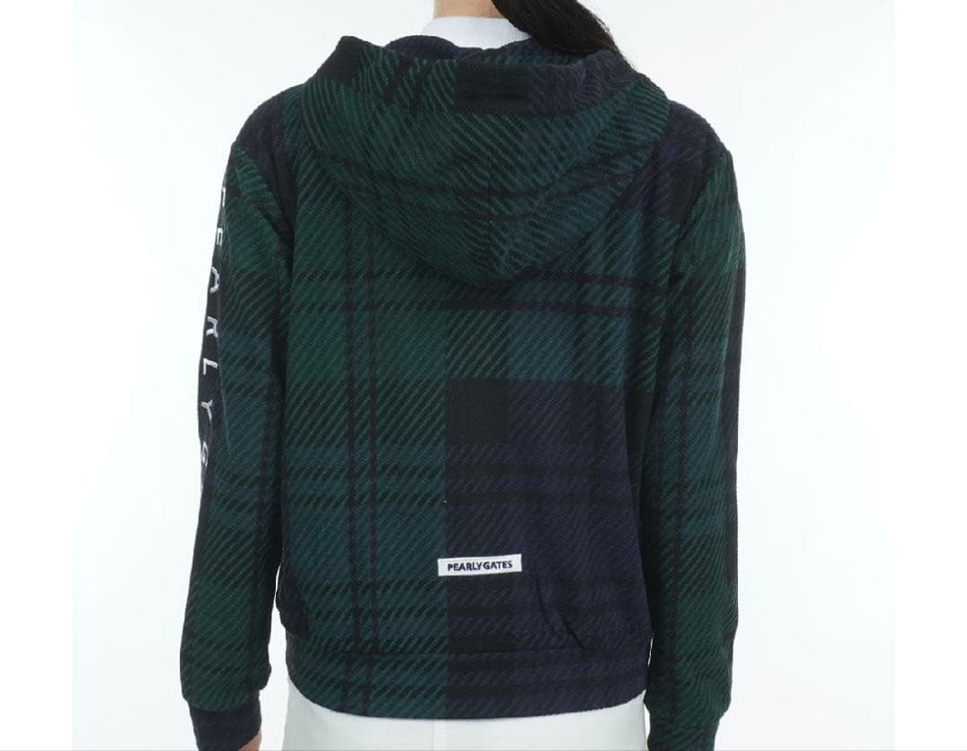 値下げ！PEARLY GATES チェック柄ジャガード スウェットフーデイ