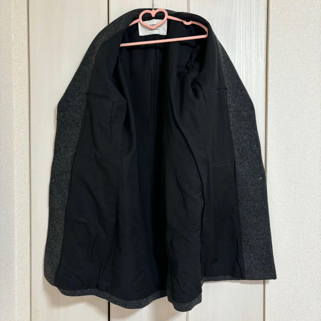 AMI PARIS 22AW メルトンチェスターコート グレー ブラック 46