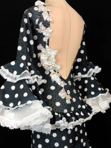 オーダーメイド　社交ダンス衣装　水玉 ストーン スタンダードドレス