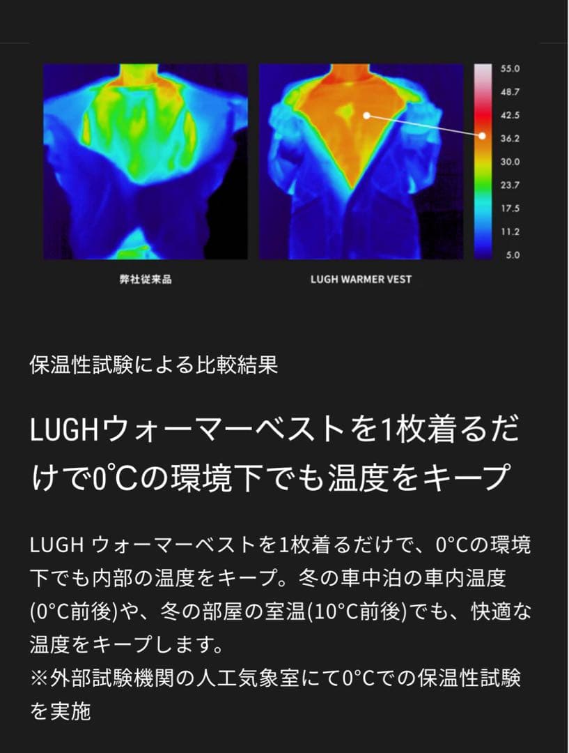 LUGHウォーマーベスト キルティングダウンベスト（収納袋付き）