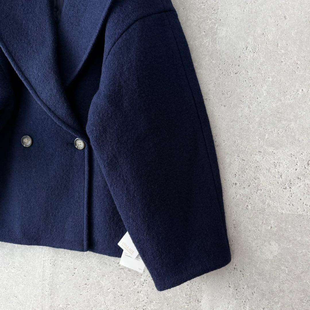 近年✨コラージュガリャルダガランテ　圧縮ウールコート　ネイビー