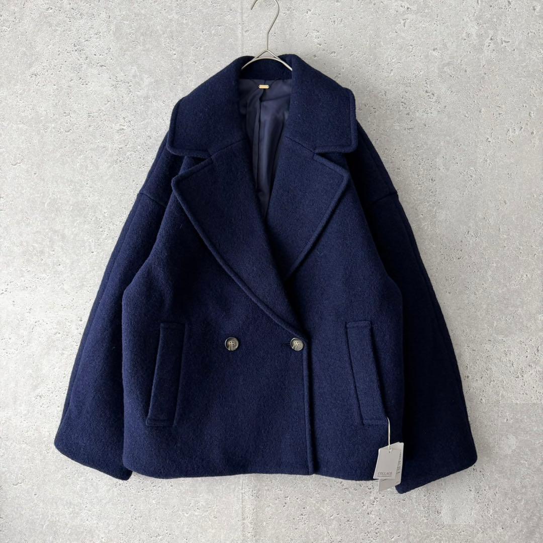 近年✨コラージュガリャルダガランテ　圧縮ウールコート　ネイビー