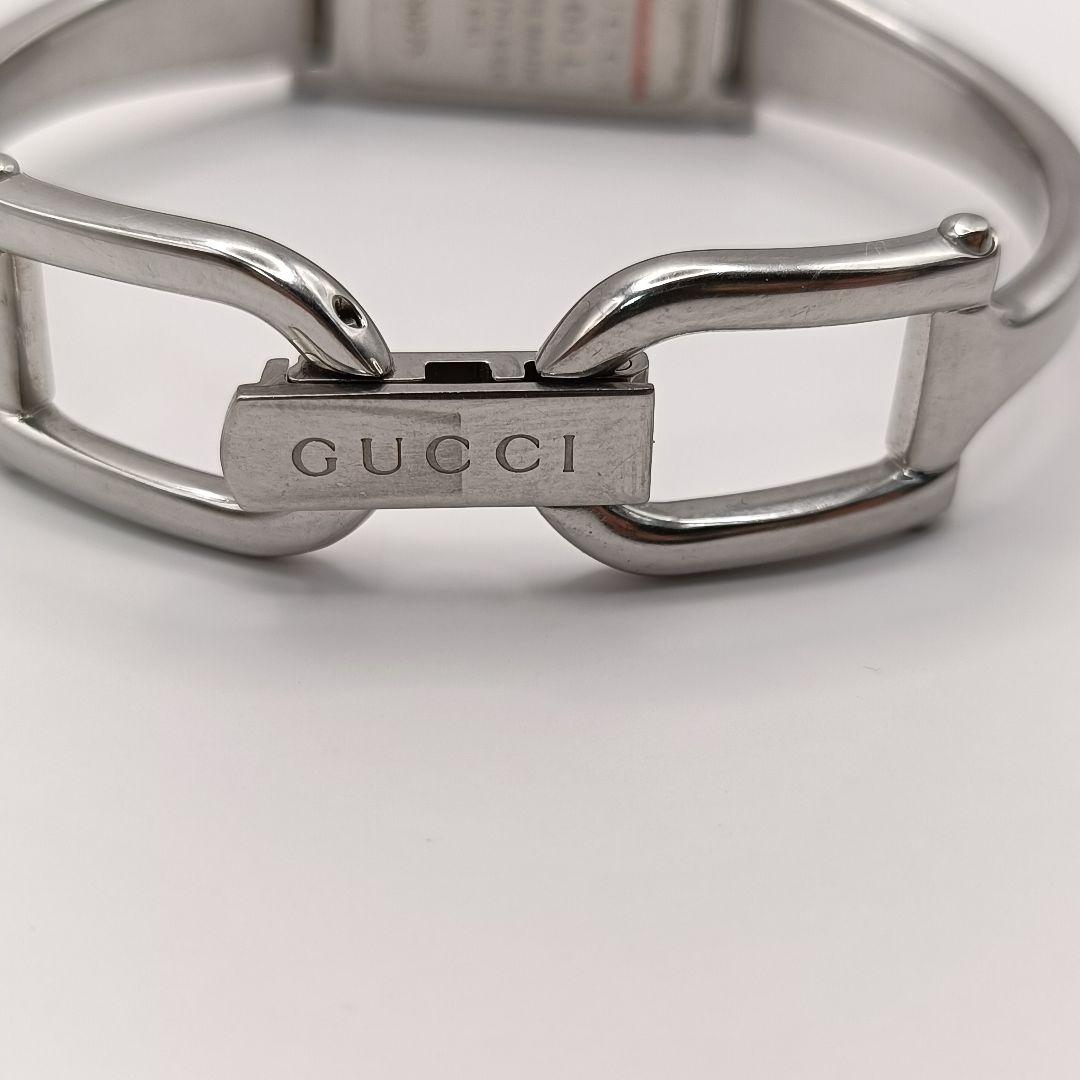 稼働 美品 GUCCI 1500L GG柄 シルバー 1Pダイヤ バングル 時計