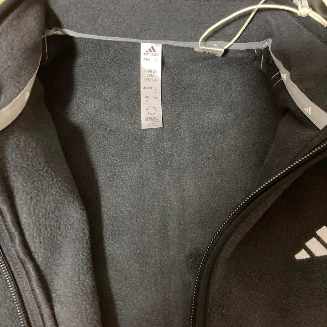 新品adidas ジップアップジャケット 黒　フリースセットアップ　ゴルフ秋冬