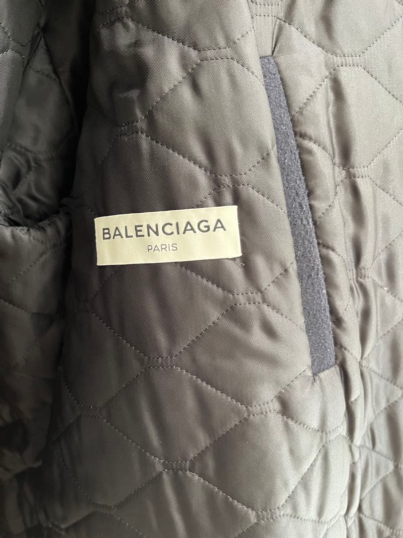 BALENCIAGA ネイビー ダッフルコート（46）※右下トグルボタン破損有