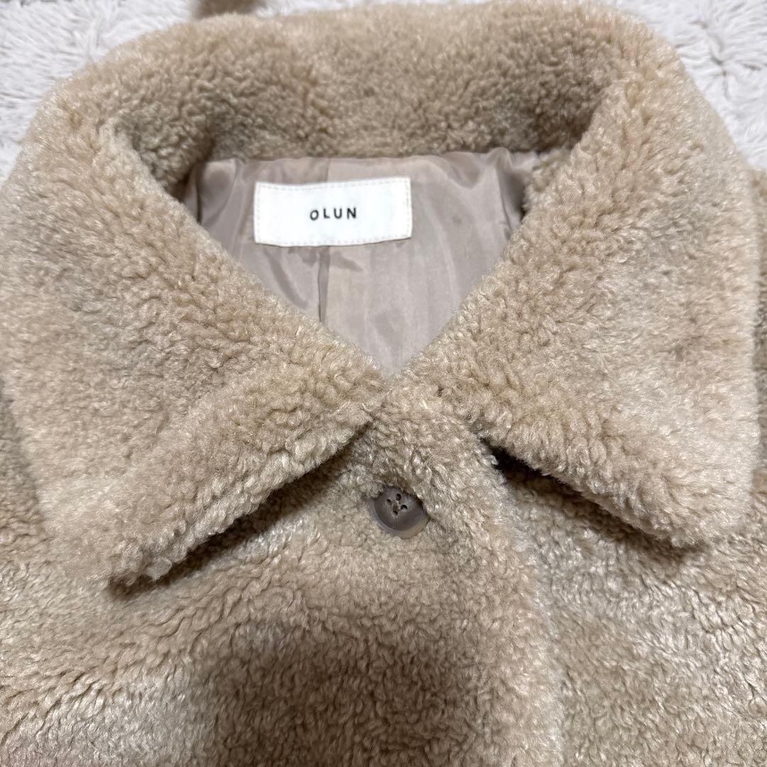 OLUN オルン　きりまる　ルーズ2wayボアコート　ベージュ　M