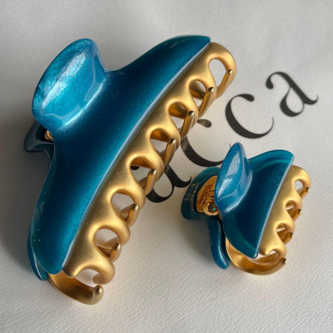 【早い者勝ち】極美品 acca アッカ クリップ 大小セット ブルー 2つセット