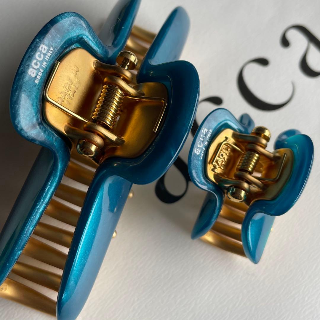 【早い者勝ち】極美品 acca アッカ クリップ 大小セット ブルー 2つセット