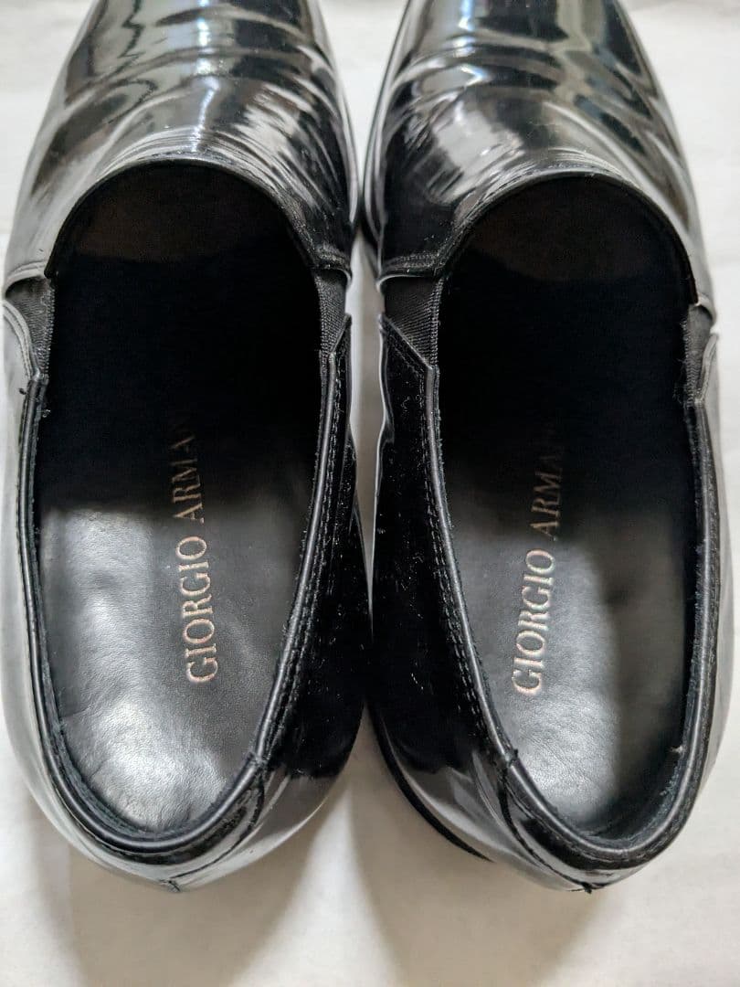 エ*ド様 GIORGIO ARMANI ジョルジオ・アルマーニ エナメルブラック