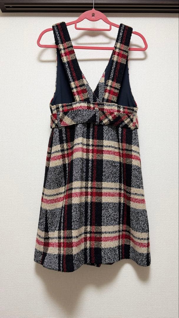 美品 ブルーレーベルクレストブリッジ ジャンパースカート チェック 38