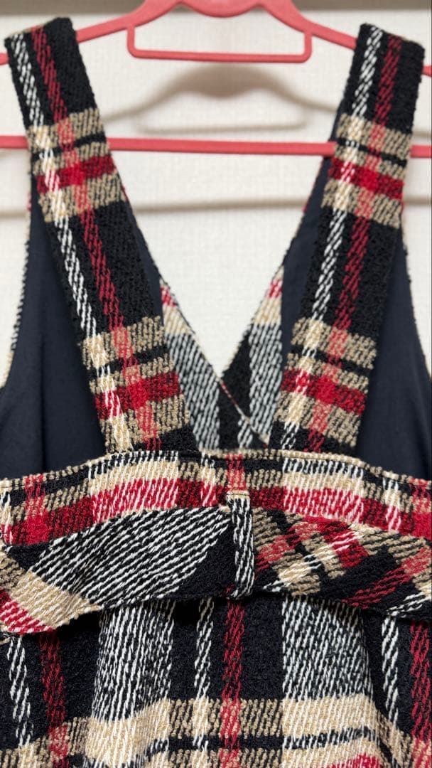 美品 ブルーレーベルクレストブリッジ ジャンパースカート チェック 38