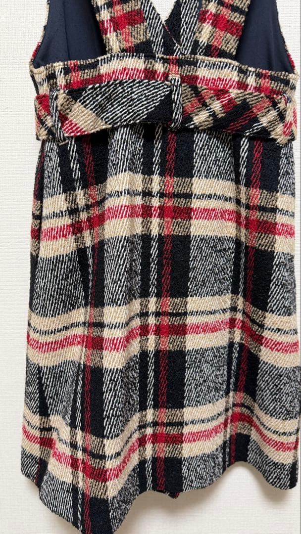 美品 ブルーレーベルクレストブリッジ ジャンパースカート チェック 38