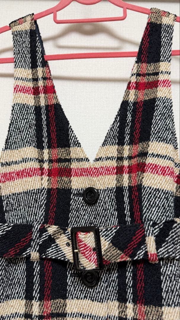 美品 ブルーレーベルクレストブリッジ ジャンパースカート チェック 38