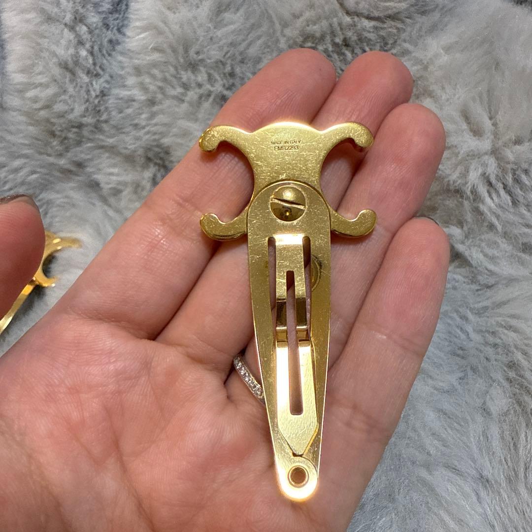 CELINE スナップヘアクリップ 2セット ゴールド