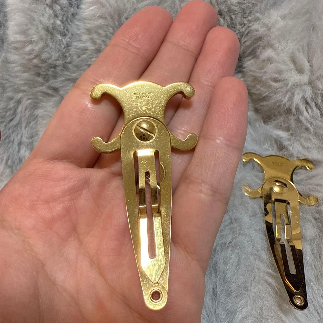 CELINE スナップヘアクリップ 2セット ゴールド