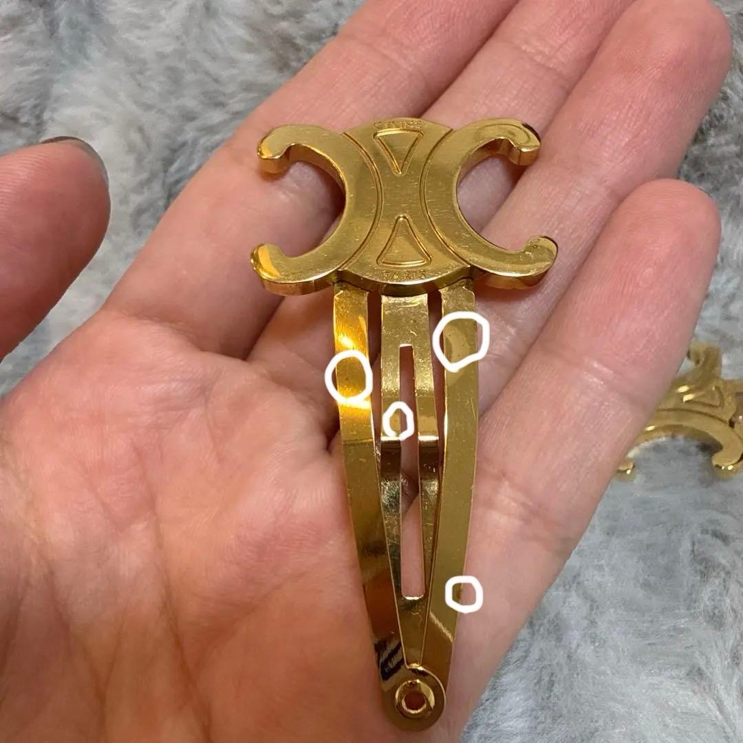 CELINE スナップヘアクリップ 2セット ゴールド