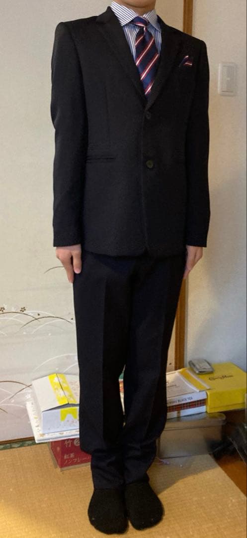 【使用回数３回】ショパン　男の子　160センチ　スーツセット　ネイビー　卒業式