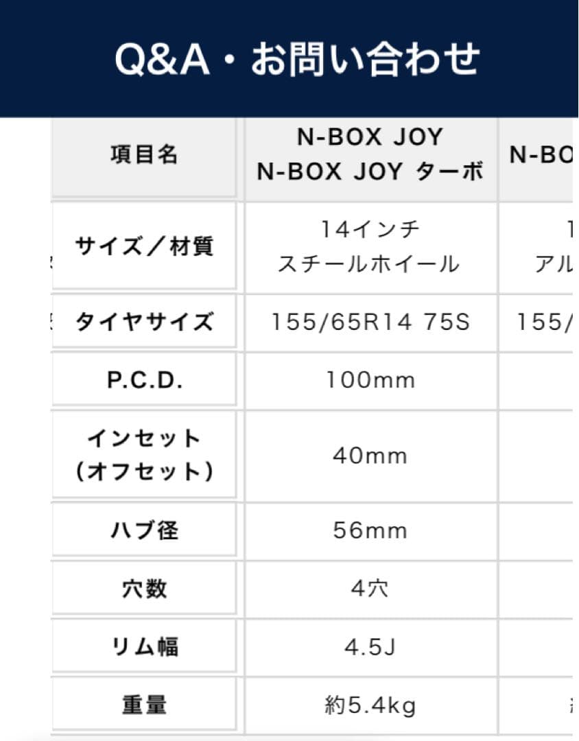 NBOX JOYターボ　ホイール４本セット　センターキャップリムリング