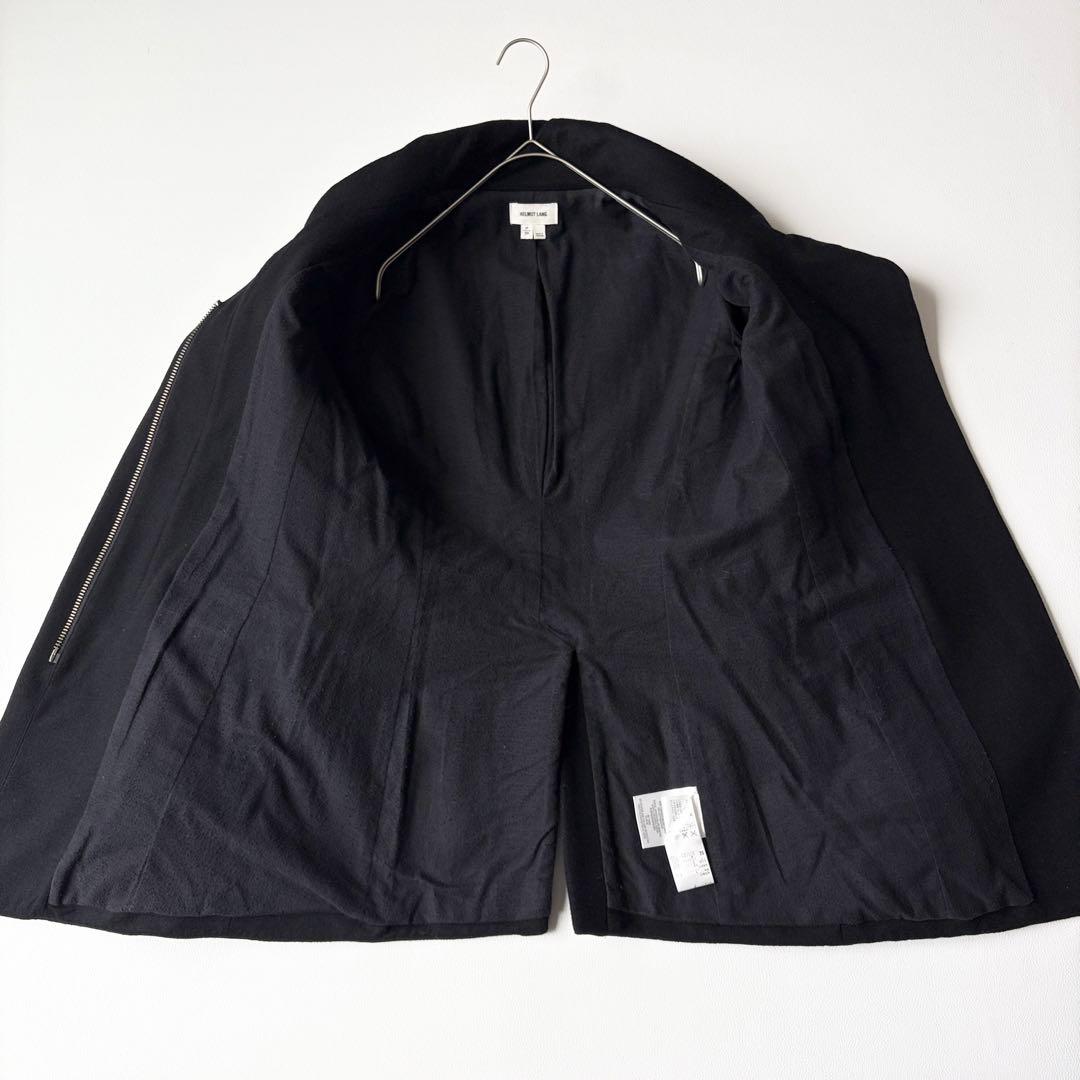 2958y美品　ヘルムートラング　スタンドカラーミドルコート　黒