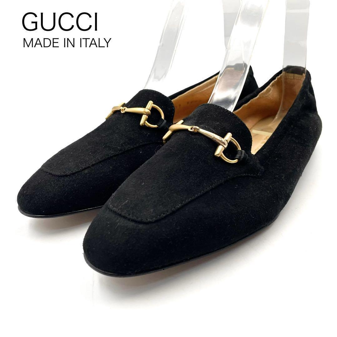《未使用品》GUCCI グッチ ホースビット ビットモカシン ゴールド金具 黒系