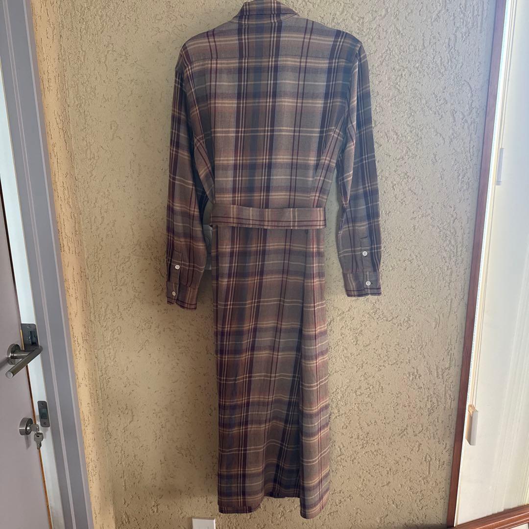 ラルフローレン チェック柄 ロングワンピース 共布ベルト付　中村アンさん着用