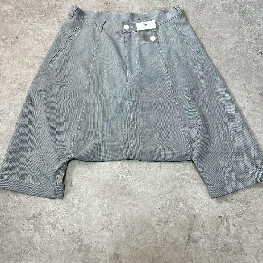 ブラック コムデギャルソン サルエルパンツ チェック 千鳥孔子