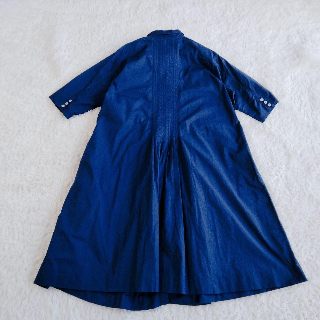 ヤッコマリカルド　シャツワンピース　ピンタック　ロング丈　半袖