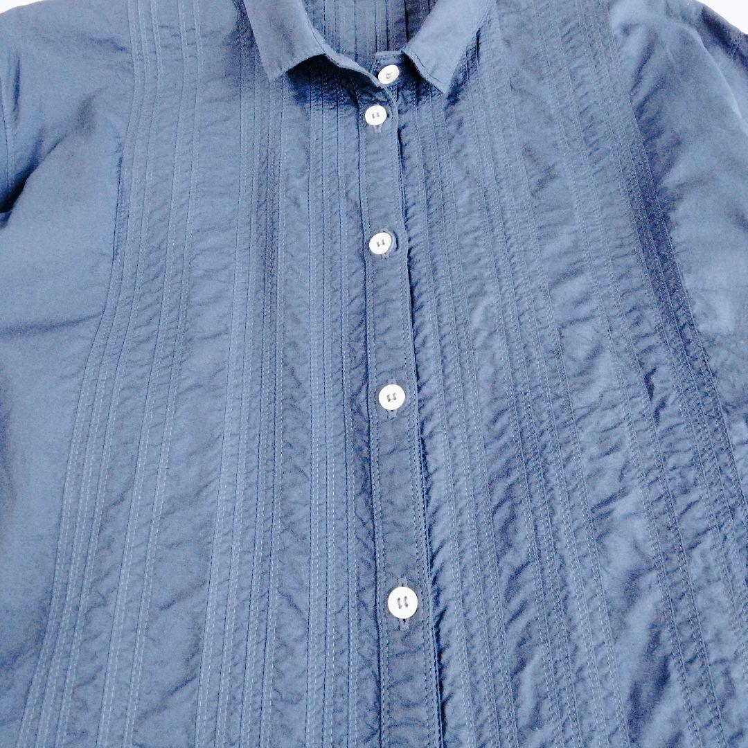 ヤッコマリカルド　シャツワンピース　ピンタック　ロング丈　半袖