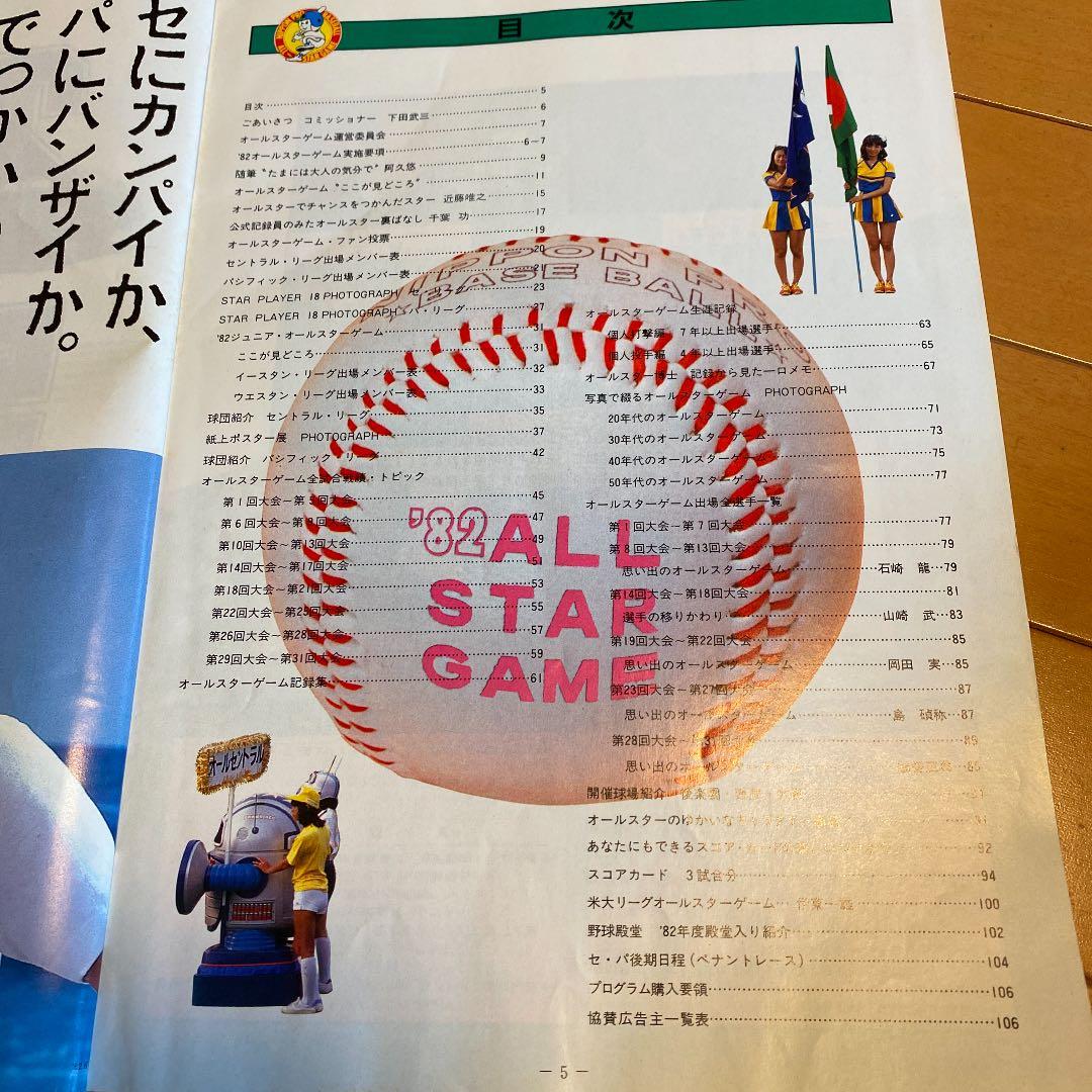 1982プロ野球オールスターゲーム@オフィシャルプログラム