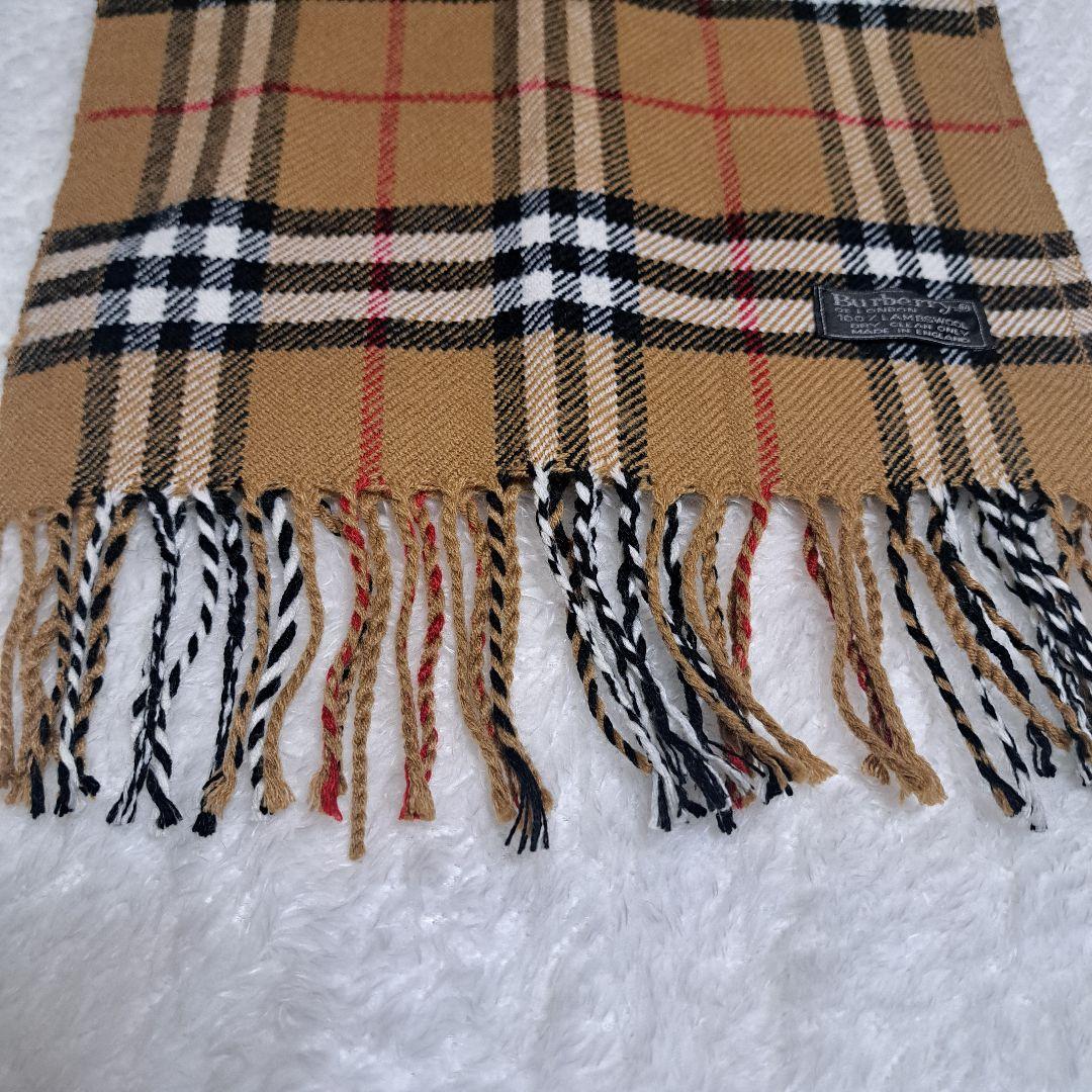 美品Burberry マフラーノバチェックウール100%ブラウン