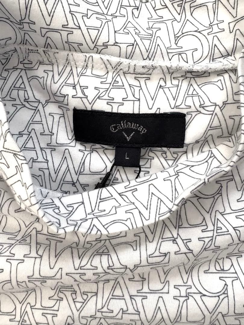 【新品】Callaway 長袖シャツ ホワイト/グレー　モックネック