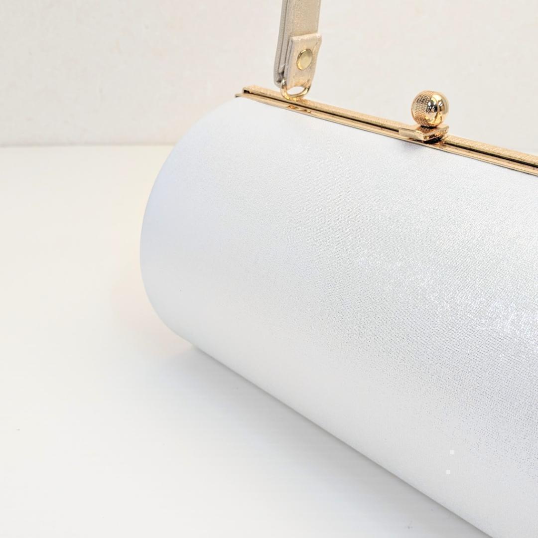 草履バッグセット 振袖 帯地 白 ベージュ フリーサイズ 三枚芯 w47-4