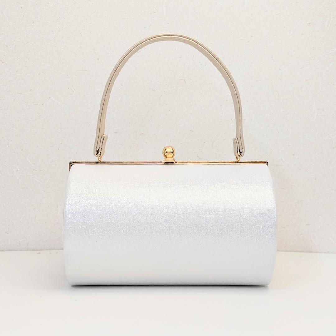 草履バッグセット 振袖 帯地 白 ベージュ フリーサイズ 三枚芯 w47-4