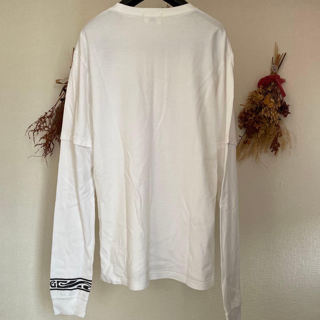GOOD ENOUGH 初期　ホワイト×ホワイト　重ね着風　長袖Tシャツ