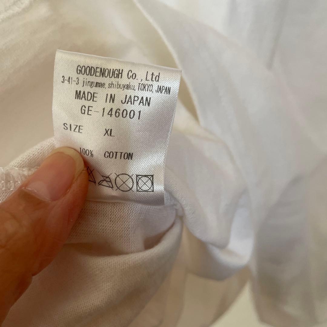 GOOD ENOUGH 初期　ホワイト×ホワイト　重ね着風　長袖Tシャツ