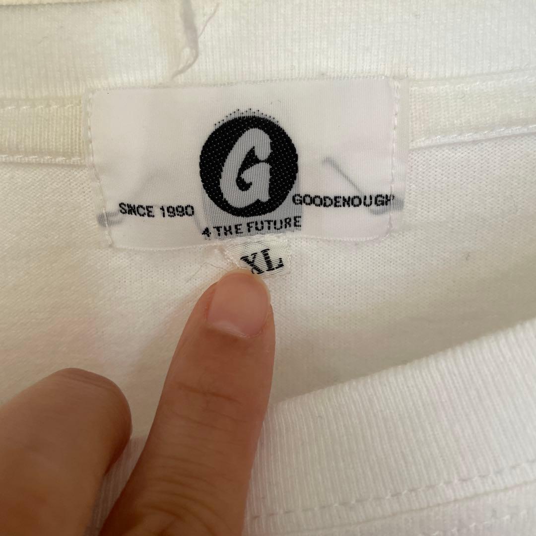 GOOD ENOUGH 初期　ホワイト×ホワイト　重ね着風　長袖Tシャツ