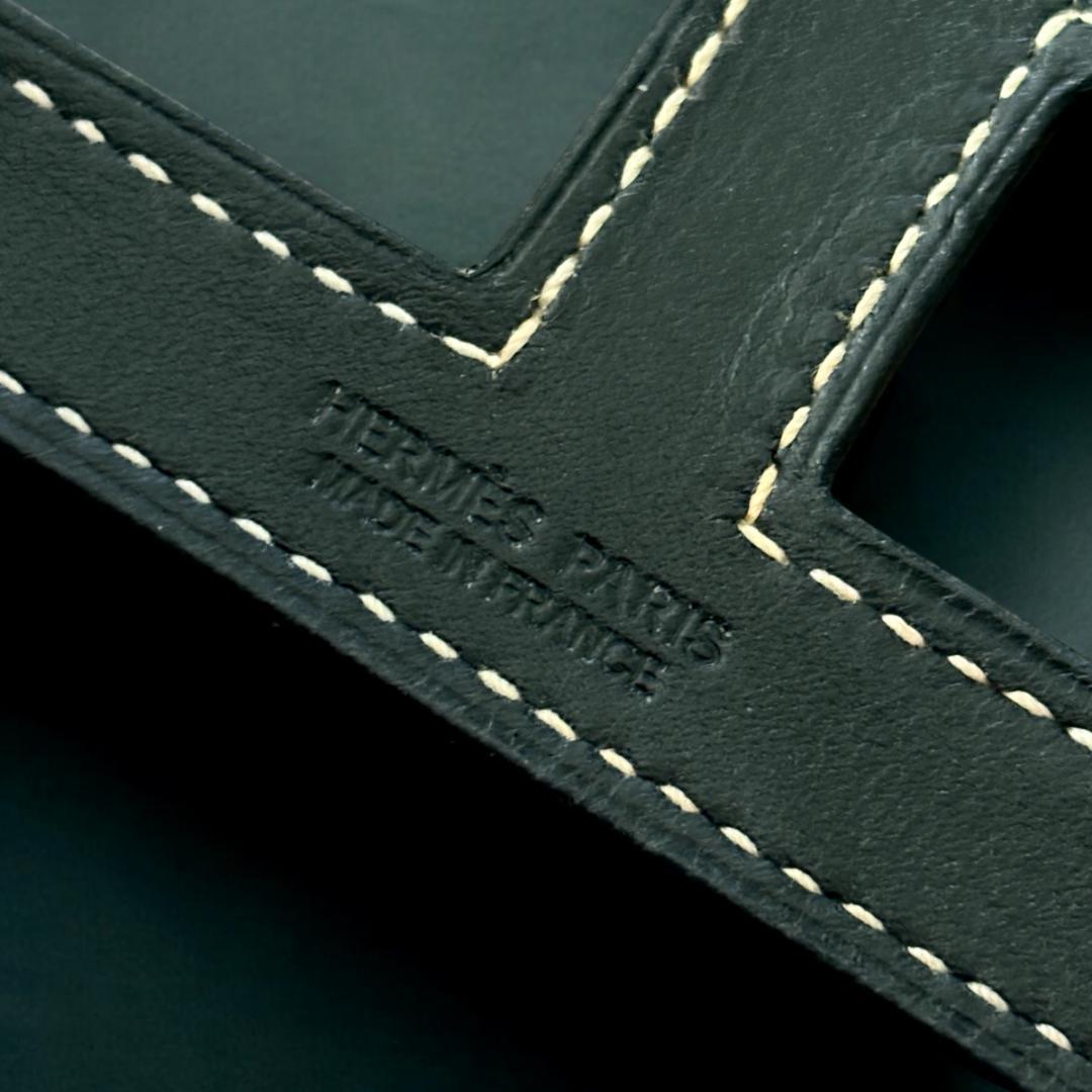 極美品『エルメス』シェーヌダンクルデザイン 『ano アノ』 バングル ブラック