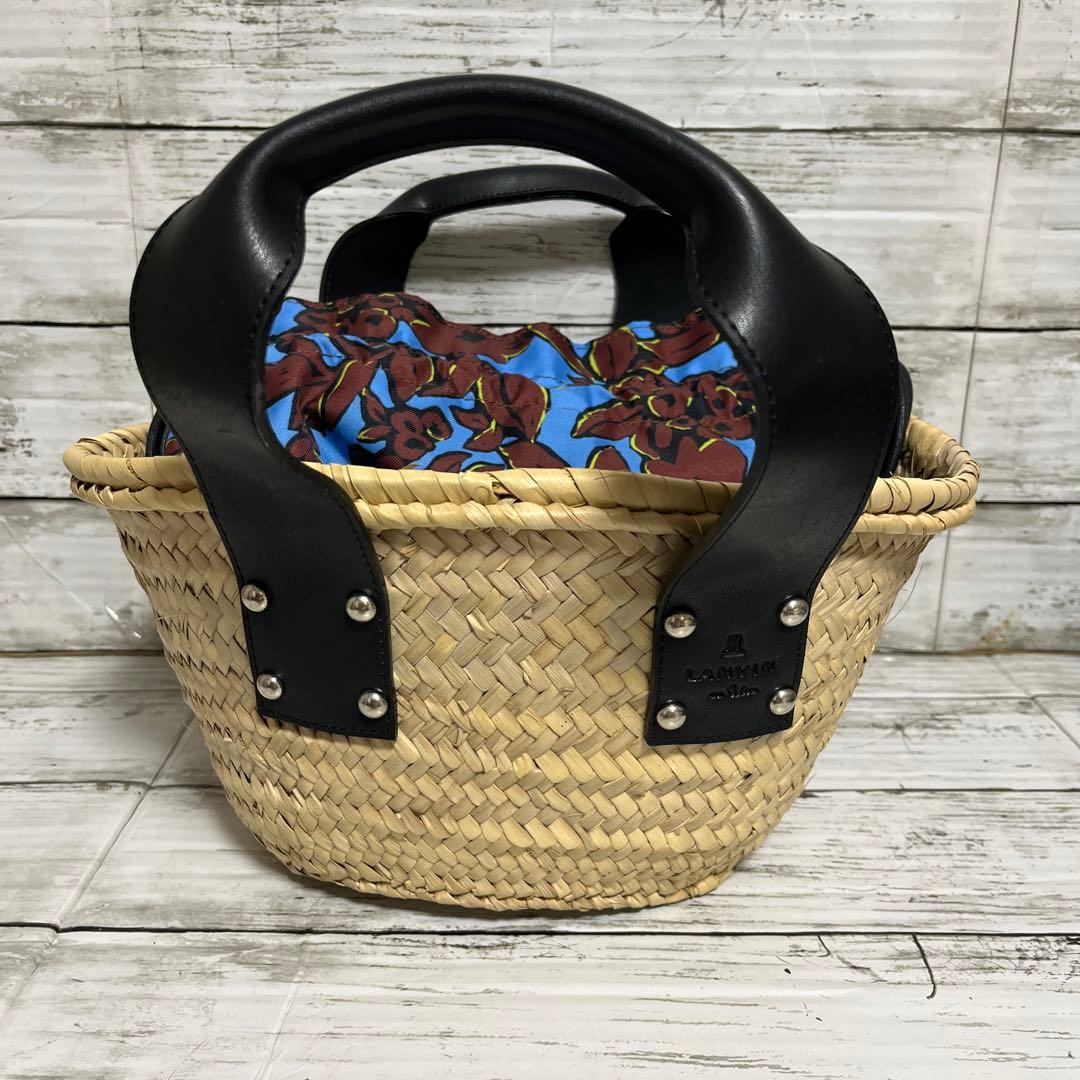 まま　新品　ランバンオンブルー　 かごバッグ 巾着型　定価26400円